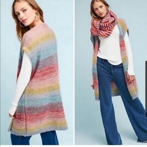 Anthropologie MOTH Rainbow Vest, M/L
